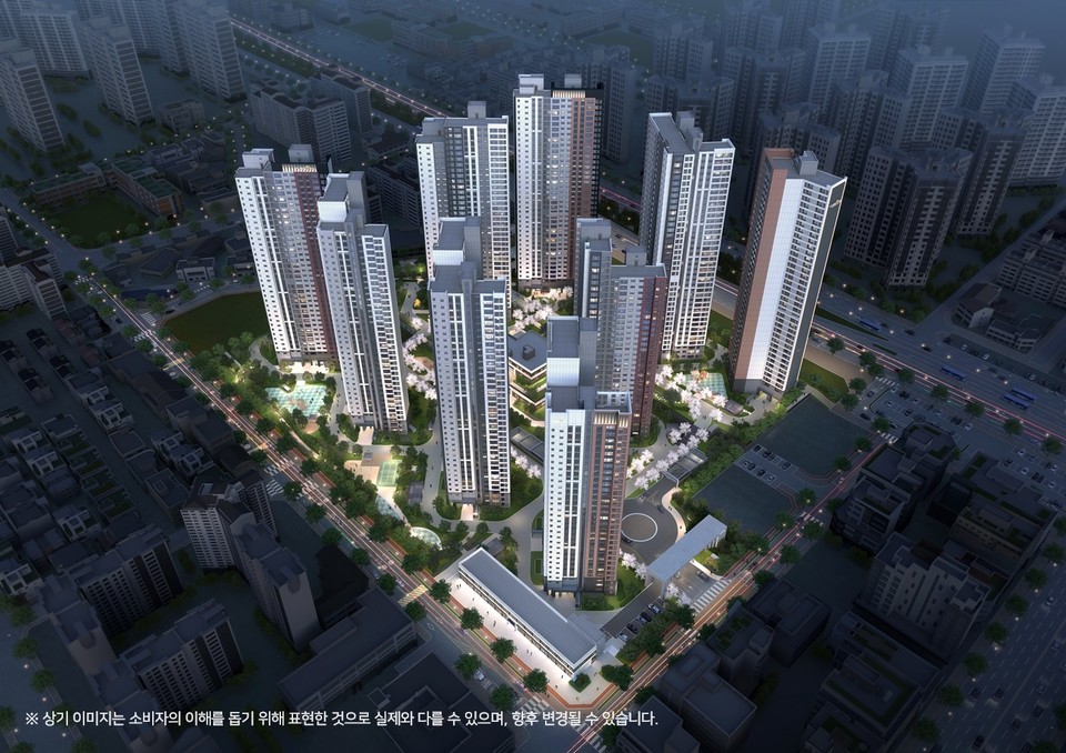 두산위브더제니스 센트럴 계양 야경 조감도 [사진=두산건설]