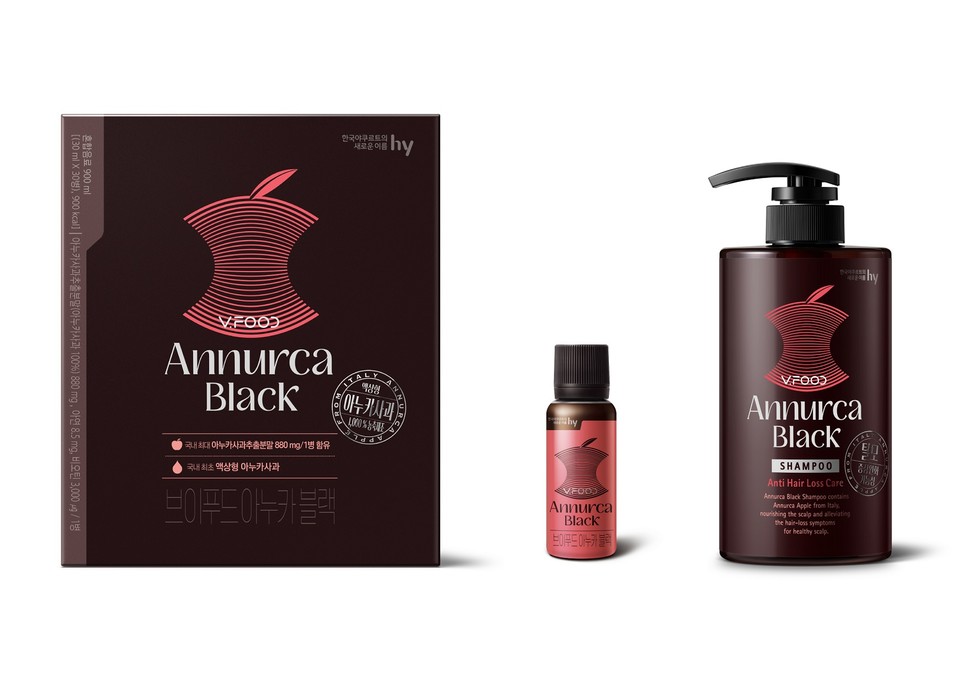 hy는 최근 아누카 블랙의 원재료인 아누카 사과 추출분말을 활용한 ‘브이푸드 아누카 블랙’을 출시goTek. [사진=hy]