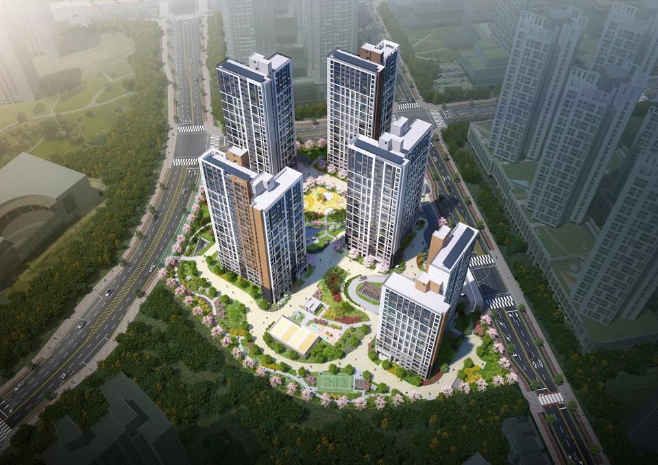 파주 운정신도시 우미린 더 센텀 조감 [사진=우미건설]