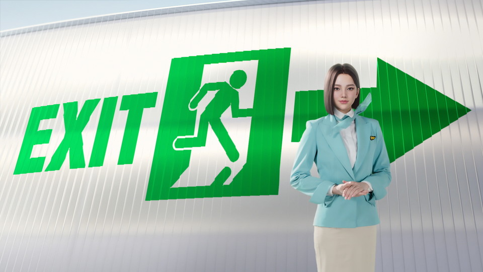 넷마블에프앤씨의 자회사인 메타버스엔터테인먼트는 지난 4일 대한항공 브랜드 이미지와 기내 안전 정보를 효과적으로 전달하기 위해 버추얼 휴먼 '리나'가 대한항공 명예 승무원이 돼 안전수칙들을 승객들에게 직접 안내하는 기내 안전영상을 제작했다고 밝혔다. [사진=넷마블]