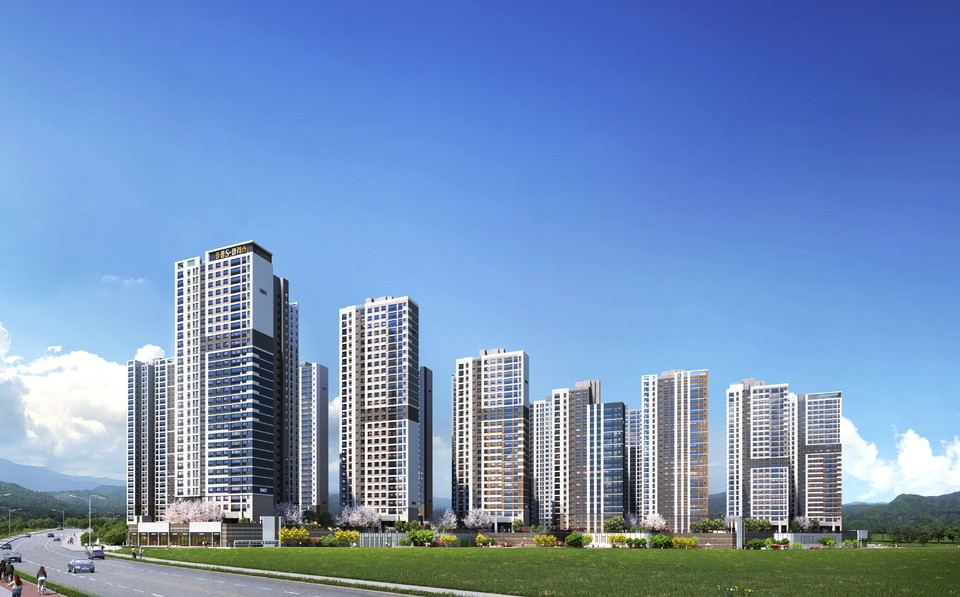 중흥건설은 10일 인천 검단신도시에 선보인 ‘검단 중흥S-클래스 에듀파크’가 최고 107.36대 1의 경쟁률로 전 세대 1순위 청약마감을 달성했다고 밝혔다. 사진은 검단 중흥S-클래스 에듀파크의 조감도다. [사진=중흥건설]