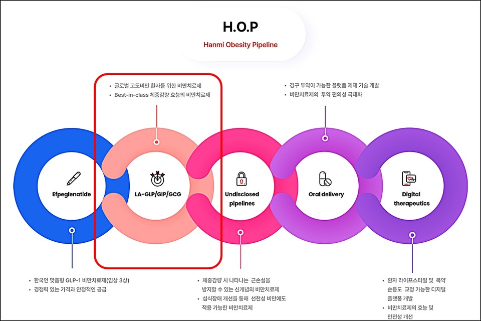 한미약품이 지난달 29일 미국 식품의약국에 차세대 비만 치료 삼중작용제의 임상 1상 진입을 위한 임상시험계획을 신청했다. [사진=한미약품]