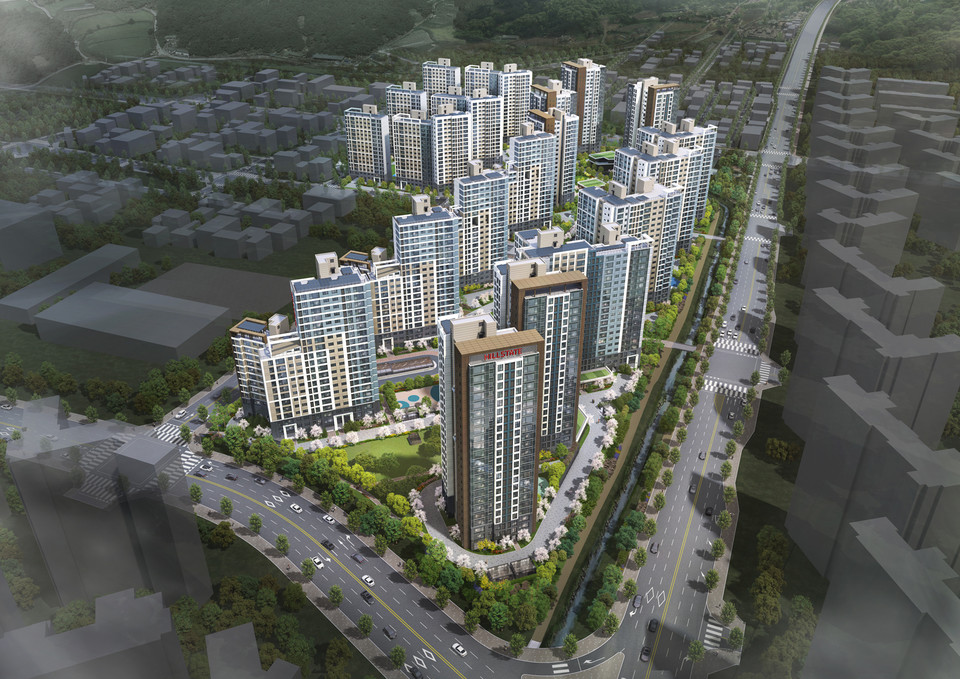 현대건설은 12일 자사가 선보이는 ‘힐스테이트 죽림더프라우드’가 견본주택을 개관하고 본격 분양에 나섰다. [사진=현대건설]