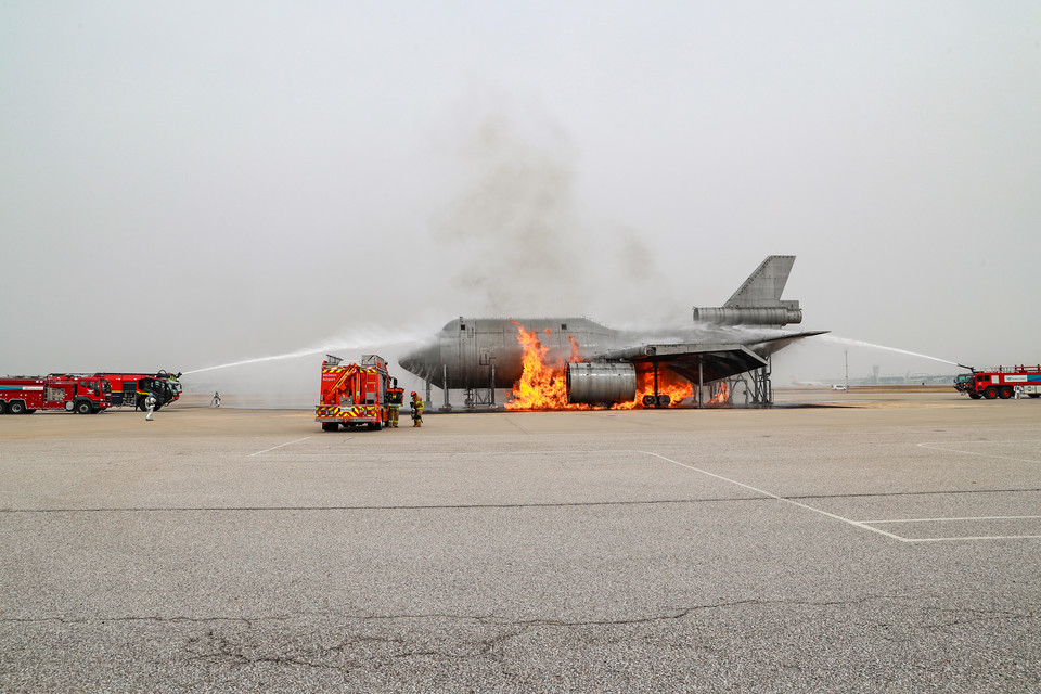인천공항공사, 영종소방서와 합동훈련 시행.(사진=인천국제공항공사)