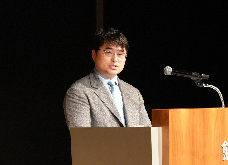 이창재 대웅제약 대표가 제23기 대웅제약 정기 주주총회에서 발언하고 있다.(사진=대웅제약)