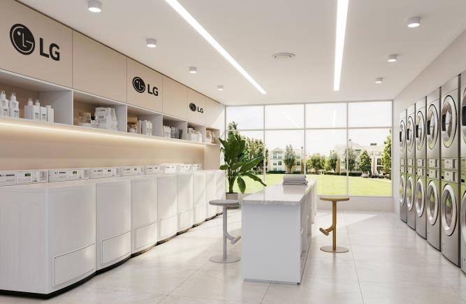 북미 코인 세탁소에 설치된 LG전자 상업용 세탁기 (사진 제공=LG전자)