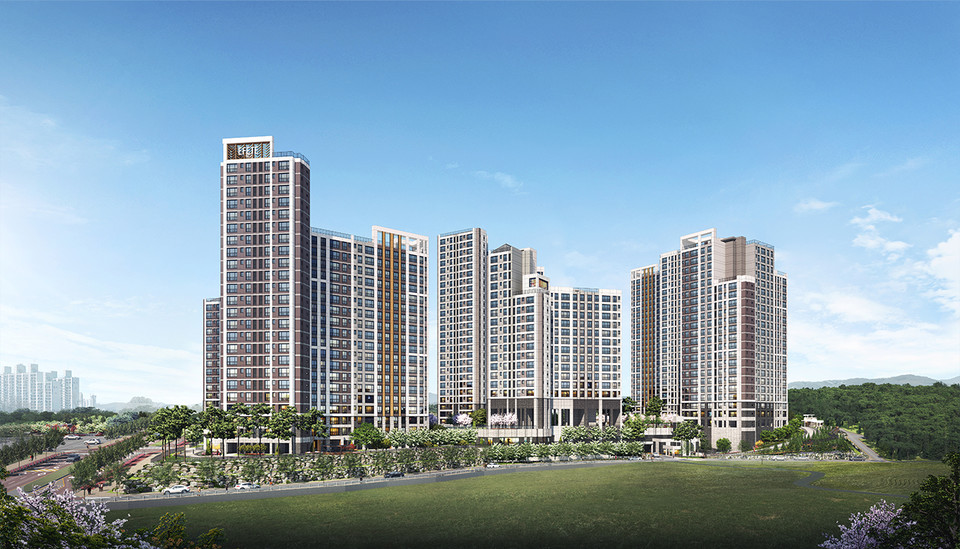 KCC가 참여한 HL디앤아이한라 ‘에피트’의 표준 색상이 적용된 부발역 에피트 에디션 예상 투시도. (사진=KCC 제공)