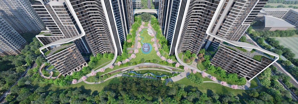 래미안 루미원, 초대형 중앙광장‘파라마운트 밸리(PARAMOUNT VALLEY)’. (삼성물산 제공)