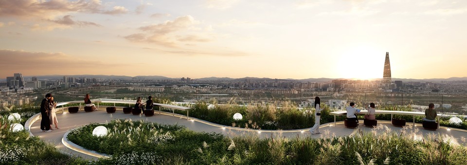 래미안 루미원, 루프탑 정원‘더 피크 가든(THE PEAK GARDEN)’. (삼성물산 제공)
